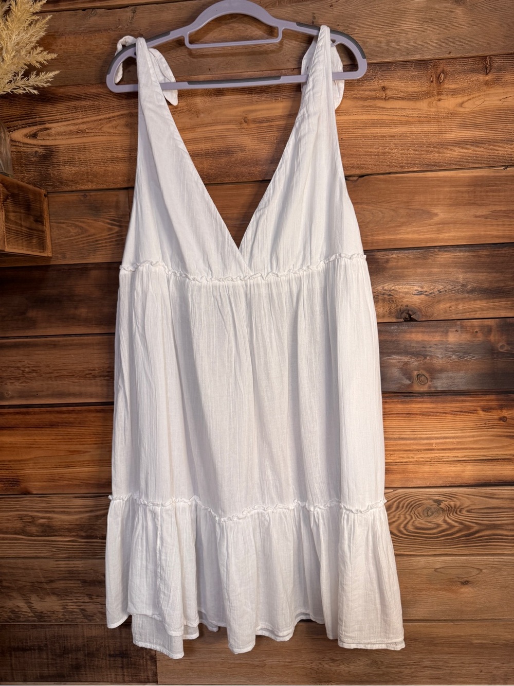 Aerie Women’s White Tie-Shoulder Cover-Up Dress Sheer | Size XXL